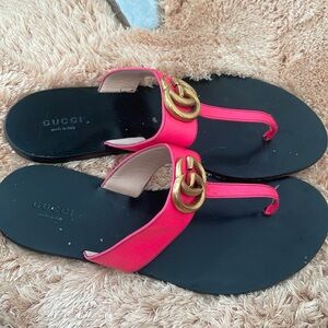 Gucci g leather sandals